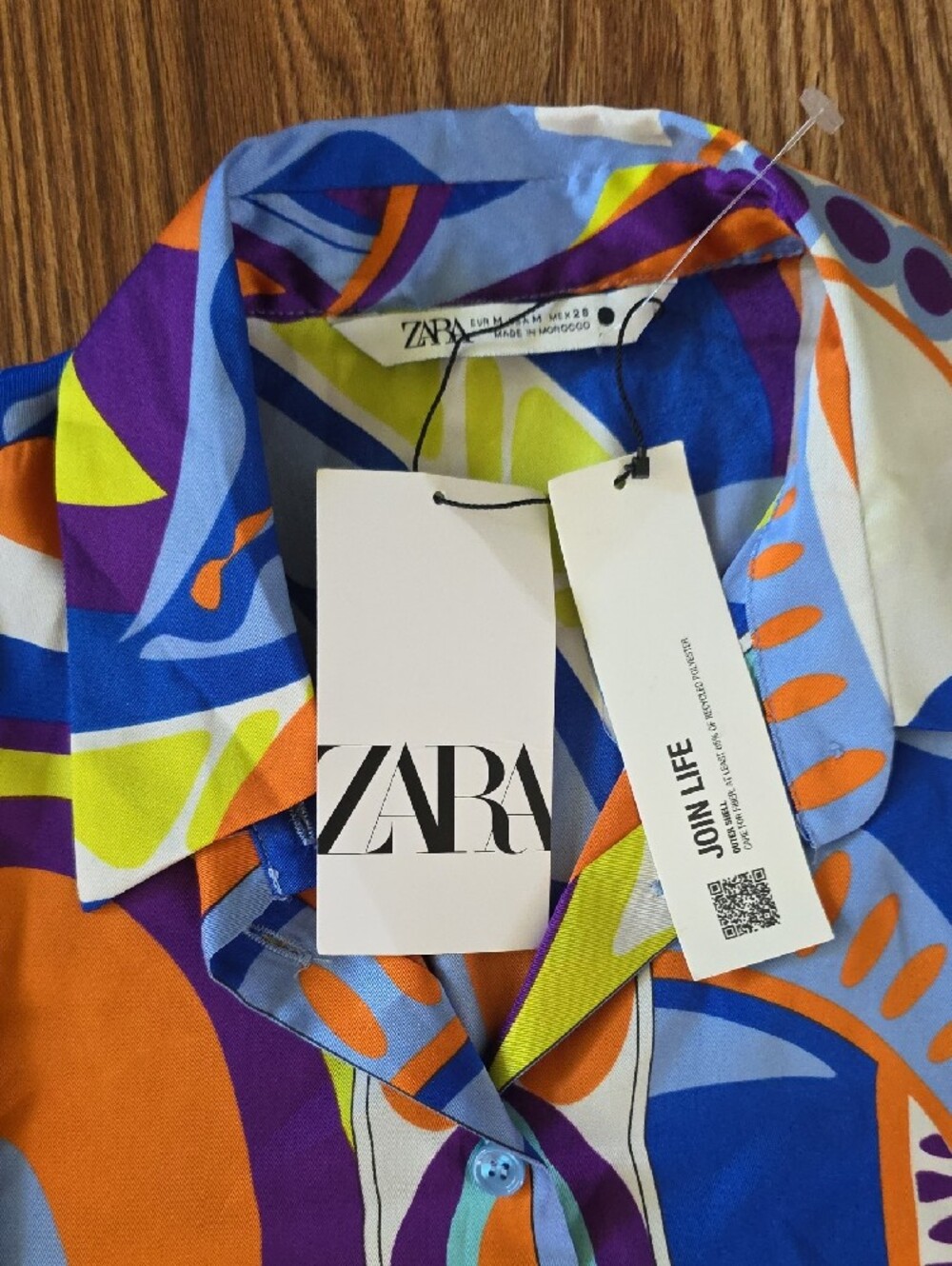 Zara Multi-Color Abstract Print Button-Up Jacket - Picture 8 of 10